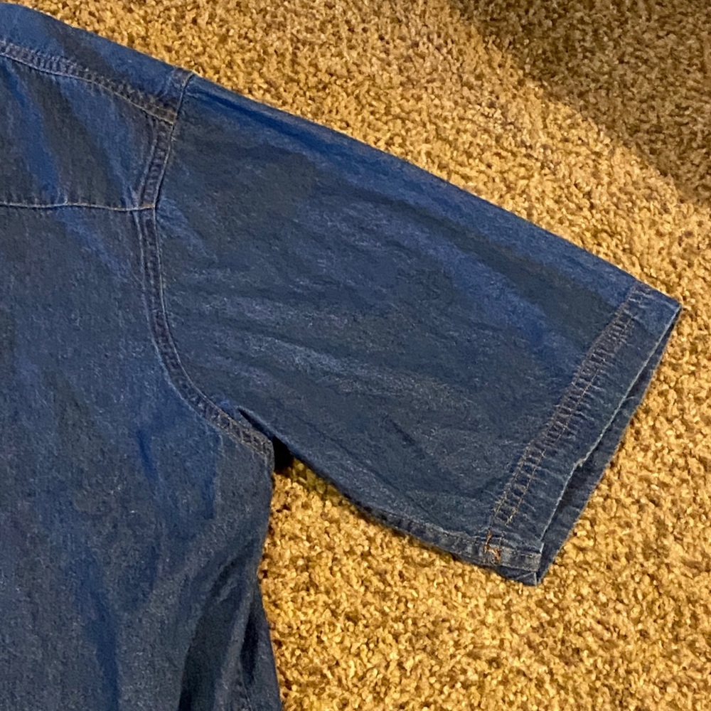 Texas Authentic Dry Goods Men's XXL Blue Denim Short Sleeve Shirt - Picture 3 of 15